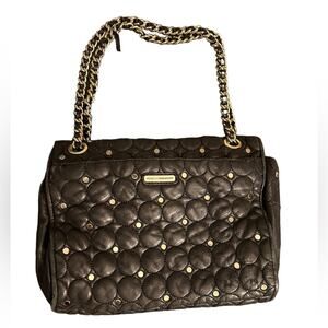 Rebecca Minkoff Black Quilted Studded Metal Chain Shoulder Bag